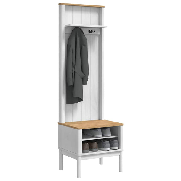 Weißer Flurschrank Kiefer Massivholz 158cm