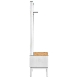 Weißer Flurschrank Kiefer Massivholz 158cm