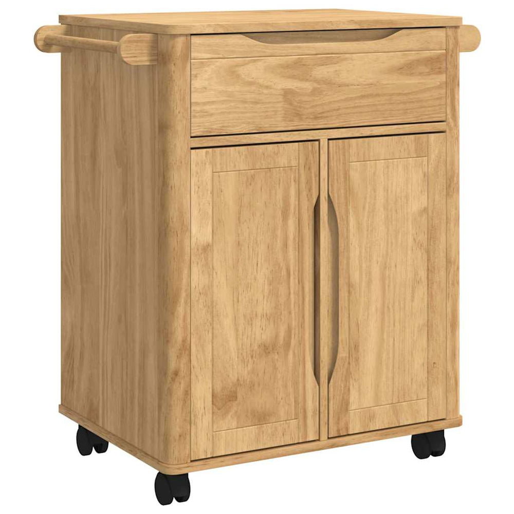 vidaXL Kitchen Trolley FLORO Waxed Brown 72.5 x 45 x 80 cm