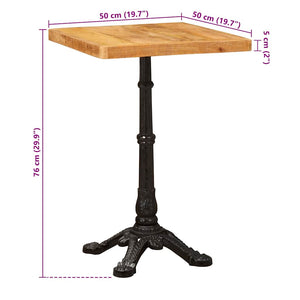 Bistrotisch Braun Mango Massivholz 50x50