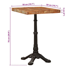 Bistrotisch Braun 50x50cm Massivholz