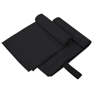 vidaXL Serviettes de sport 2 pcs Noir 50 x 30 cm Polyester et polyamide