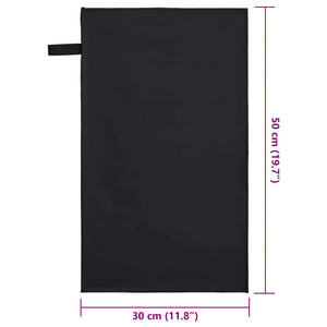 vidaXL Serviettes de sport 2 pcs Noir 50 x 30 cm Polyester et polyamide