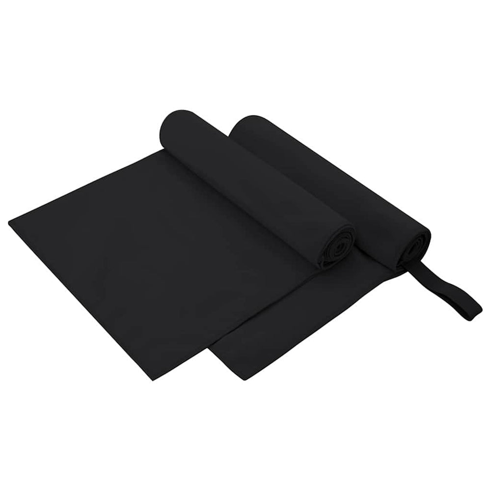 Sporthandtücher Schwarz 100x50 cm, 2er-Set