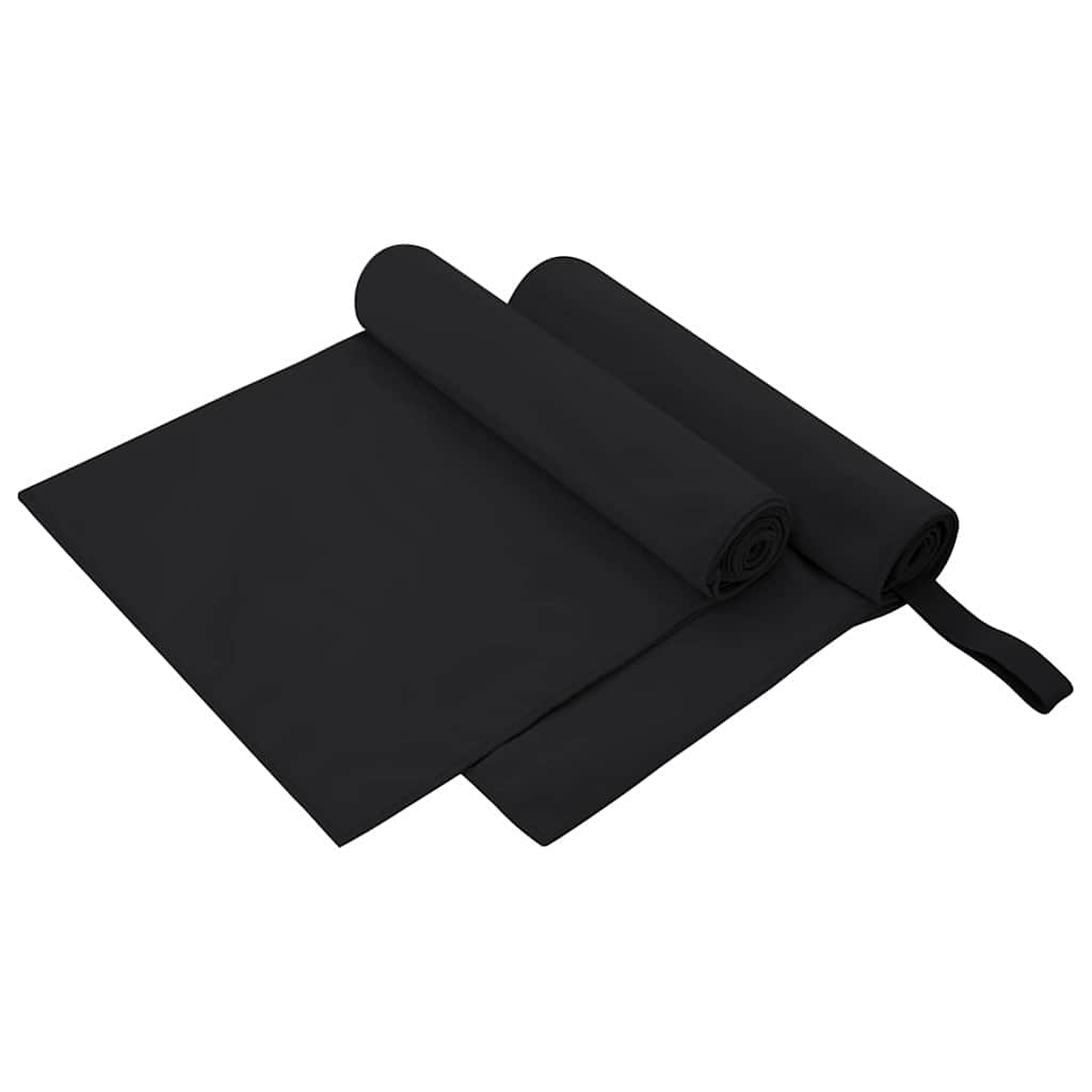 Sporthandtücher Schwarz 100x50 cm, 2er-Set