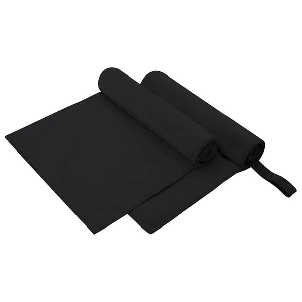 Sporthandtücher Schwarz 100x50 cm, 2er-Set