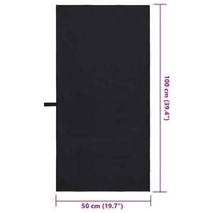 Sporthandtücher Schwarz 100x50 cm, 2er-Set