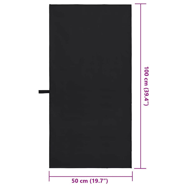 Sporthandtücher Schwarz 100x50 cm, 2er-Set