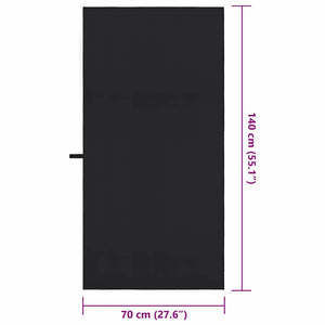 Sporthandtücher Schwarz 140x70 cm, 2er-Set