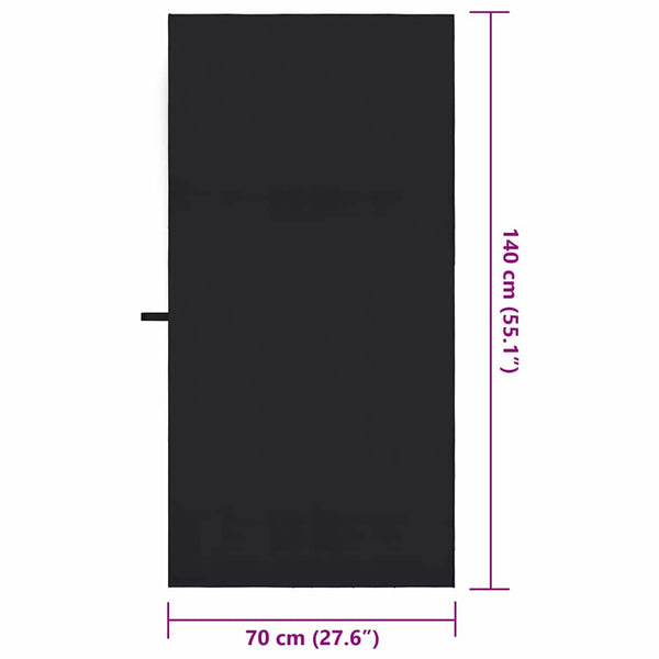 Sporthandtücher Schwarz 140x70 cm, 2er-Set