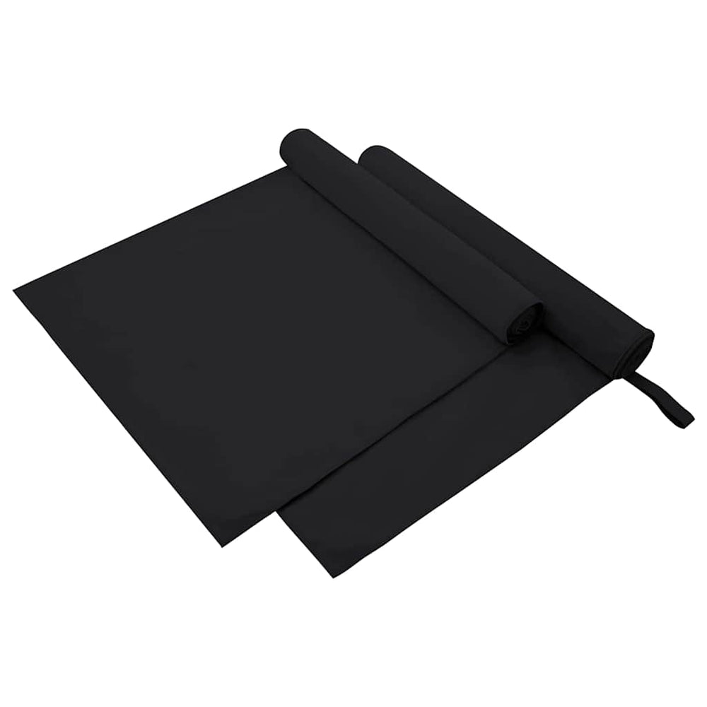 Schwarz Sporthandtücher 2er-Set 180x90 cm