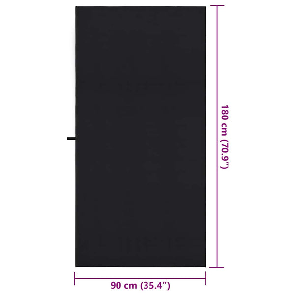 Schwarz Sporthandtücher 2er-Set 180x90 cm
