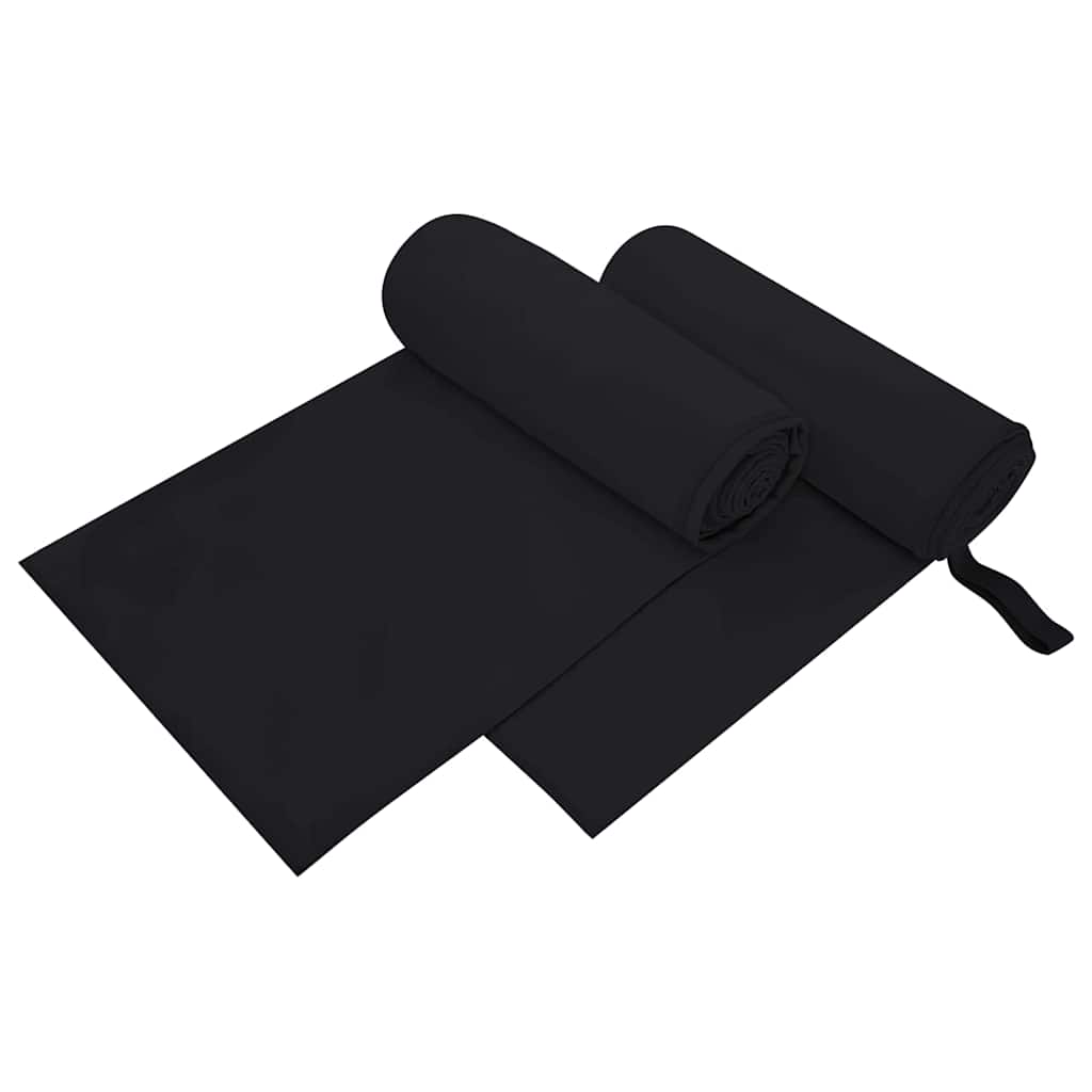 2er-Set Sporthandtücher Schwarz 200x100 cm