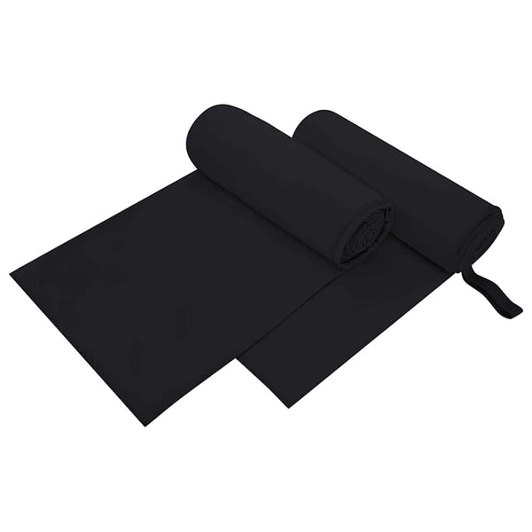 2er-Set Sporthandtücher Schwarz 200x100 cm