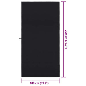 2er-Set Sporthandtücher Schwarz 200x100 cm