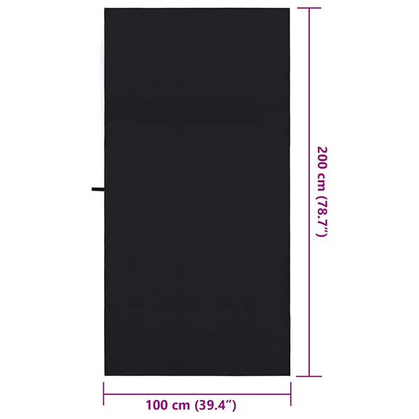 2er-Set Sporthandtücher Schwarz 200x100 cm