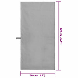 Sporthandtücher 2er-Set Dunkelgrau 100x50 cm