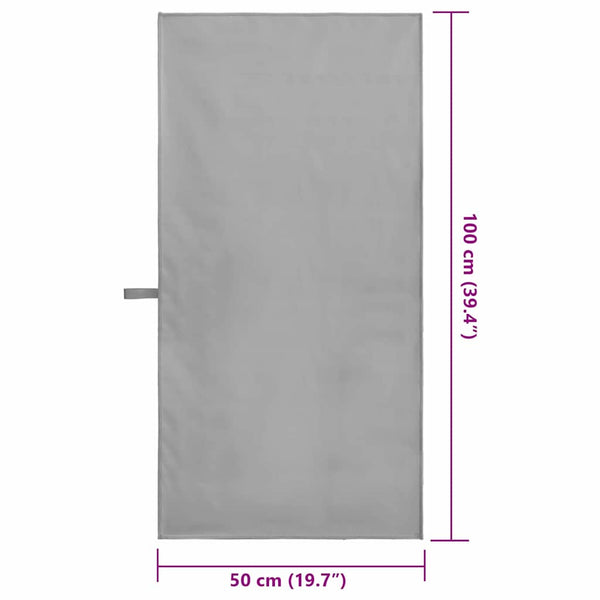 Sporthandtücher 2er-Set Dunkelgrau 100x50 cm