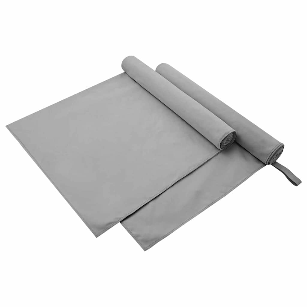 Sporthandtücher 2er-Set Dunkelgrau 90x180 cm