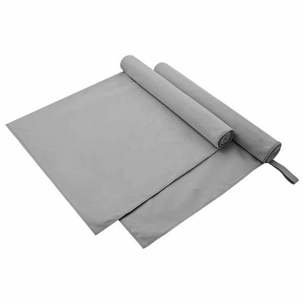 Sporthandtücher 2er-Set Dunkelgrau 90x180 cm