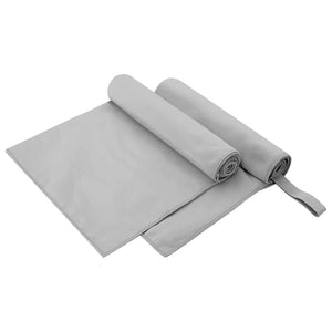 2er-Set Sporthandtücher Grau 100x50 cm