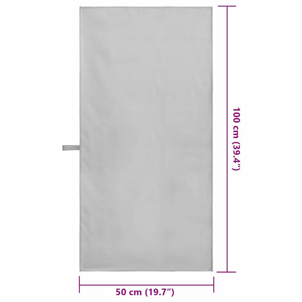 2er-Set Sporthandtücher Grau 100x50 cm