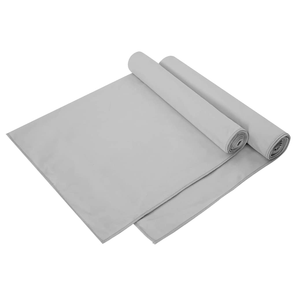 2er-Set Sporthandtücher Grau 140x70 cm