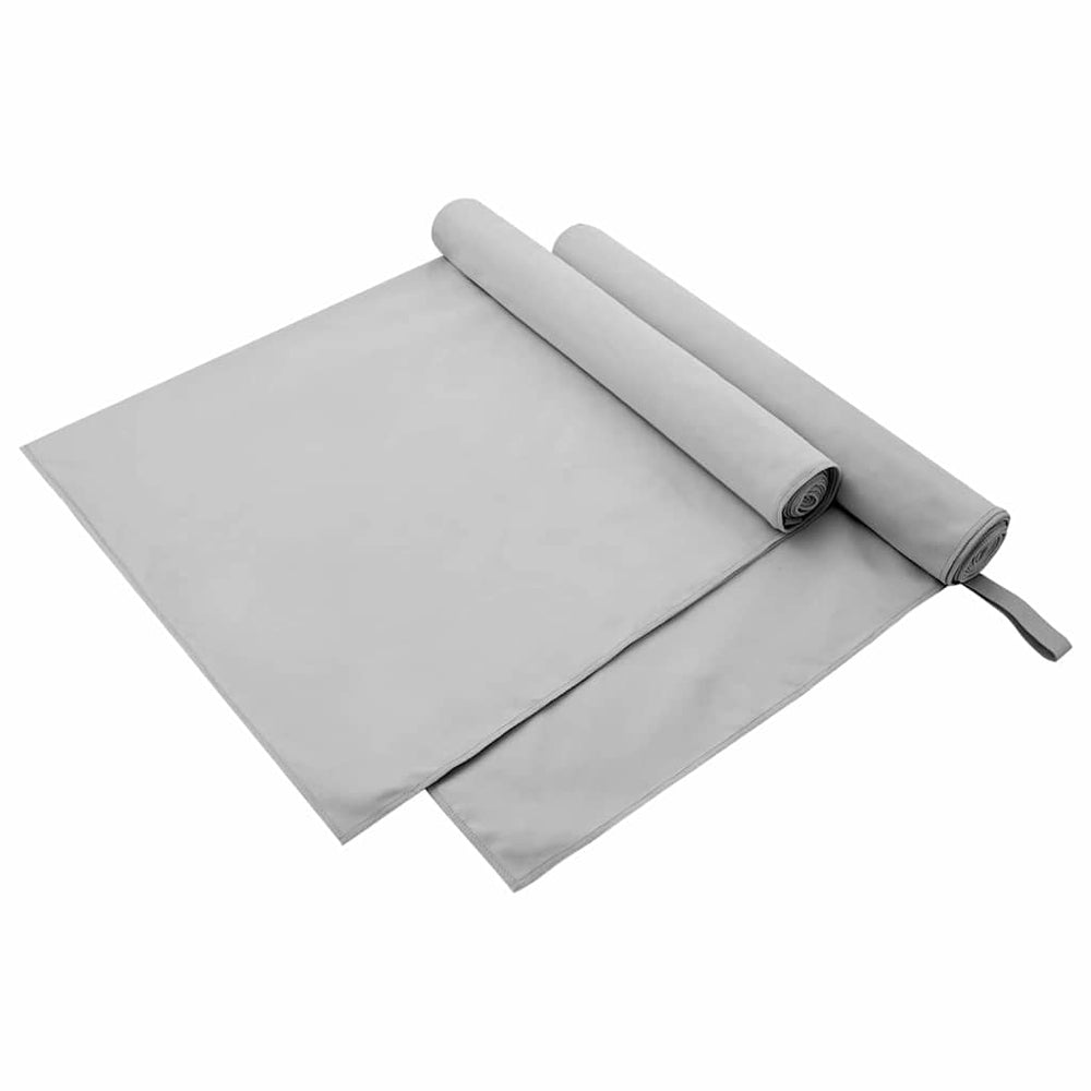 2er-Set Sporthandtücher Grau 180x90 cm