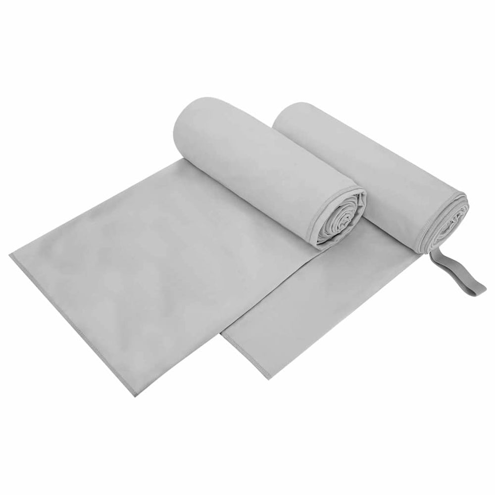 Sporthandtücher 2er-Set Grau 200x100 cm