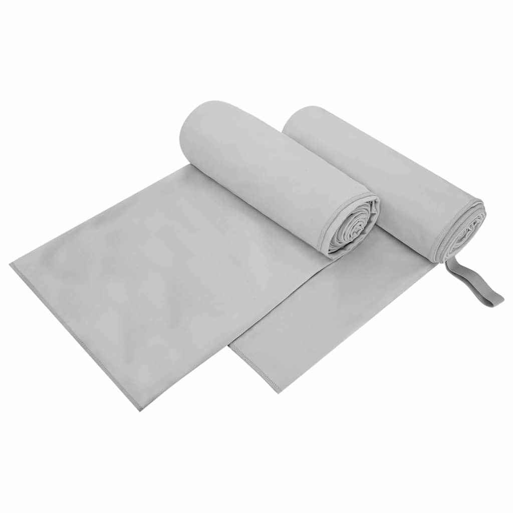 Sporthandtücher 2er-Set Grau 200x100 cm