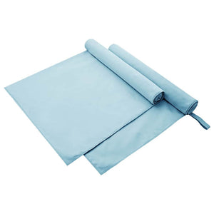 2er-Set blaue Sporthandtücher 180x90 cm