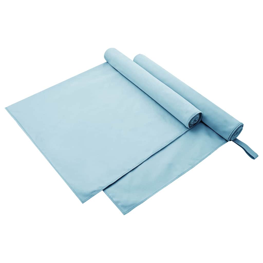 2er-Set blaue Sporthandtücher 180x90 cm
