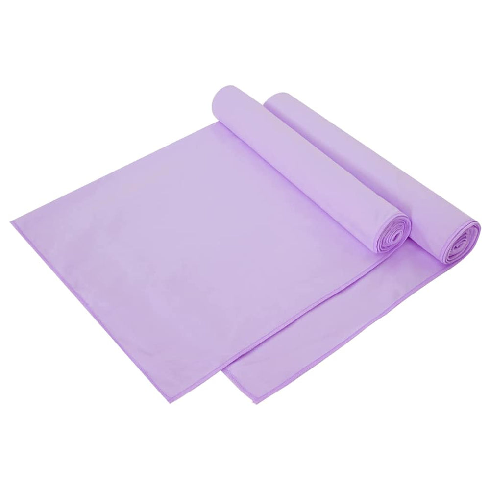 2er-Pack Sporthandtücher Lila 140x70 cm
