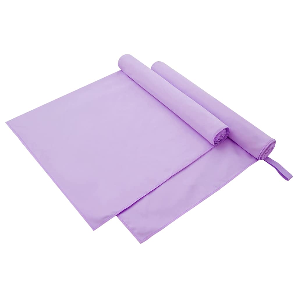 2er-Set Sporthandtücher Lila 180x90 cm