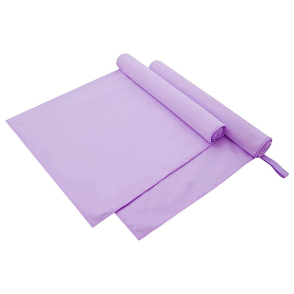 2er-Set Sporthandtücher Lila 180x90 cm