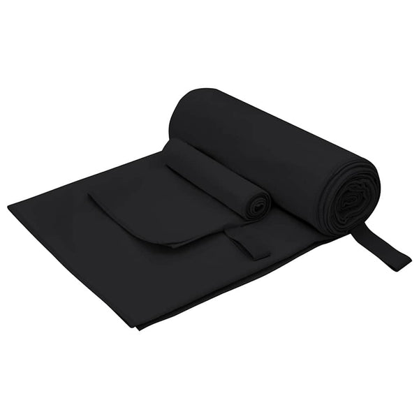 Sporthandtuch Set Schwarz 2-teilig