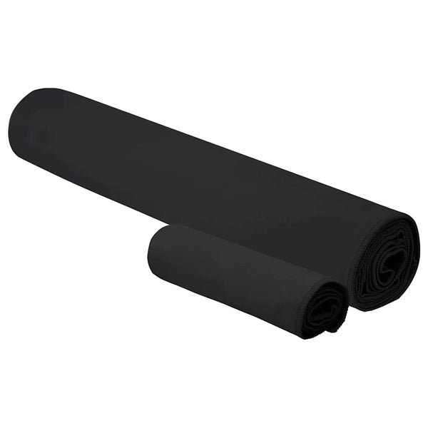 Sporthandtuch Set Schwarz 2-teilig