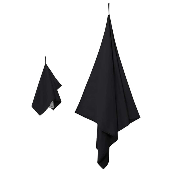 Sporthandtuch Set Schwarz 2-teilig