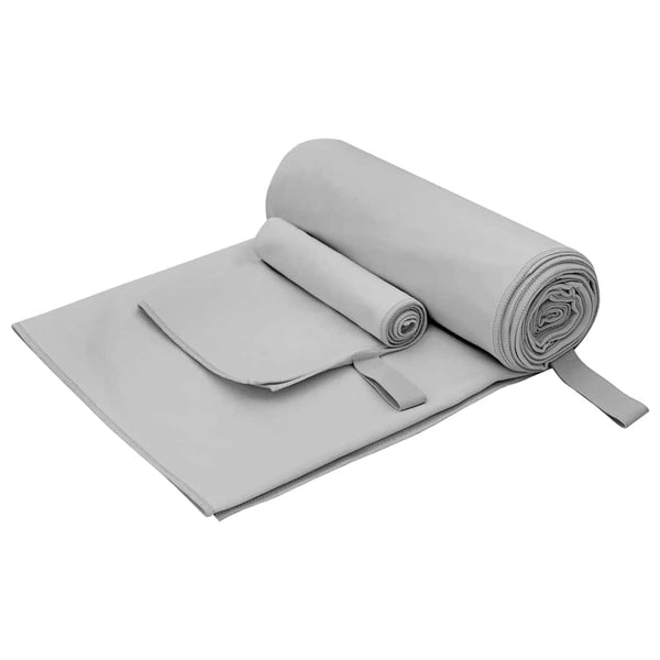 Sporthandtuch Set Grau 2-teilig