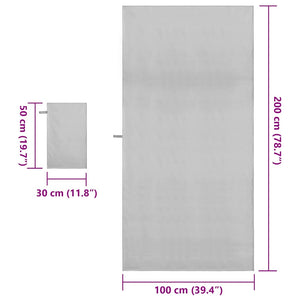 Sporthandtuch Set Grau 2-teilig