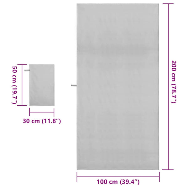 Sporthandtuch Set Grau 2-teilig