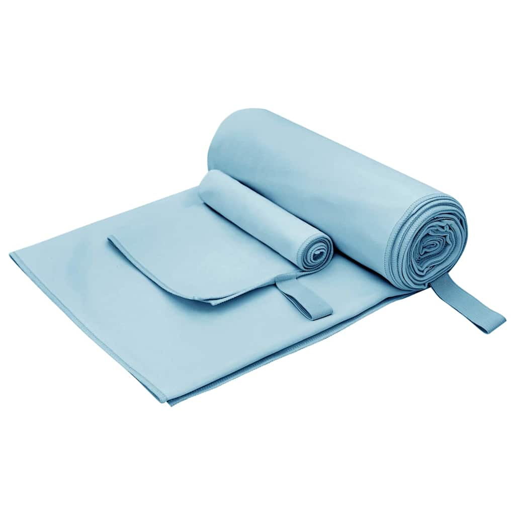 Blaues Sporthandtuch Set, 2-teilig
