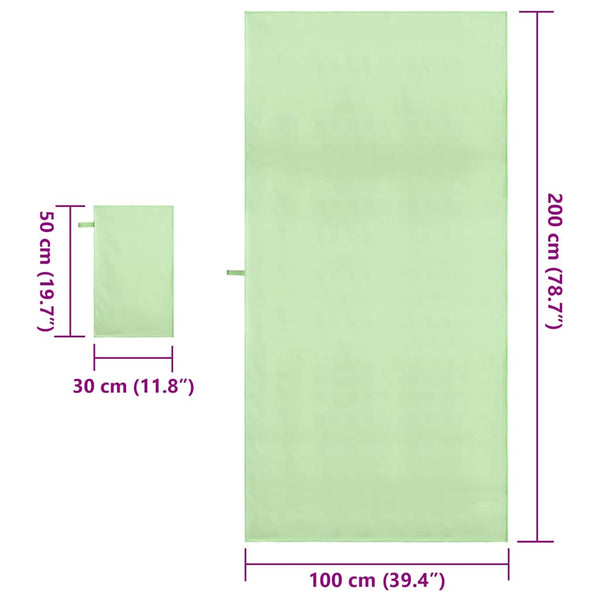Sporthandtuch Set Grün, 2-teilig