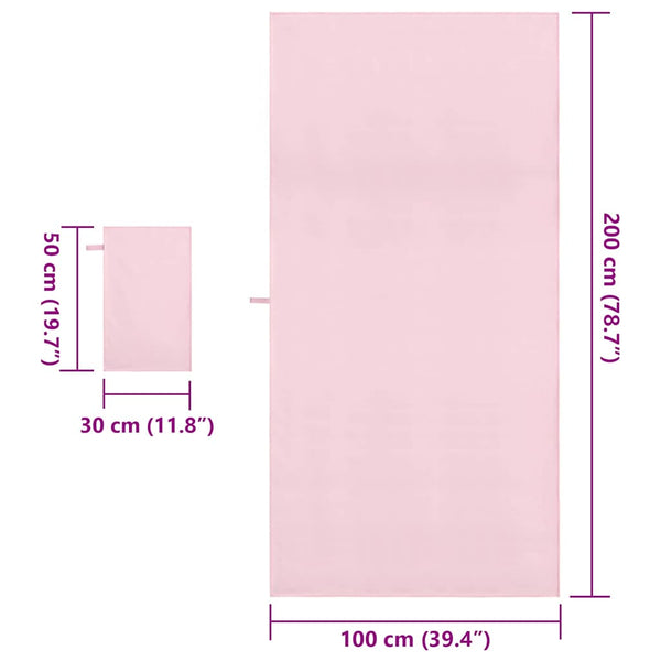Sporthandtuch Set Rosa 2-teilig