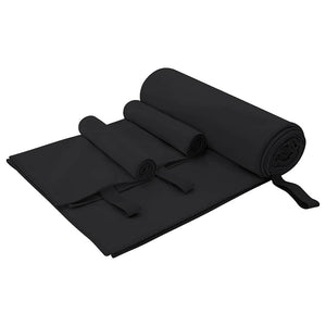 Sporthandtuch Set 3-teilig Schwarz