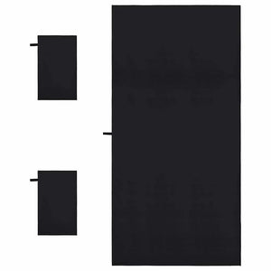 Sporthandtuch Set 3-teilig Schwarz