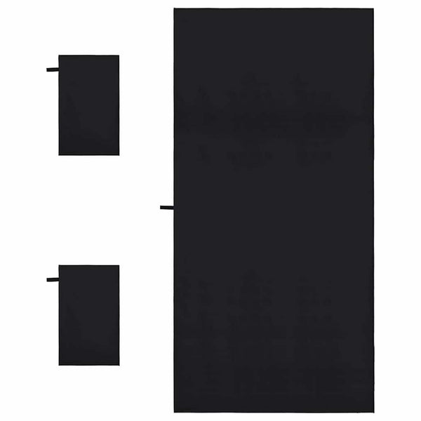 Sporthandtuch Set 3-teilig Schwarz