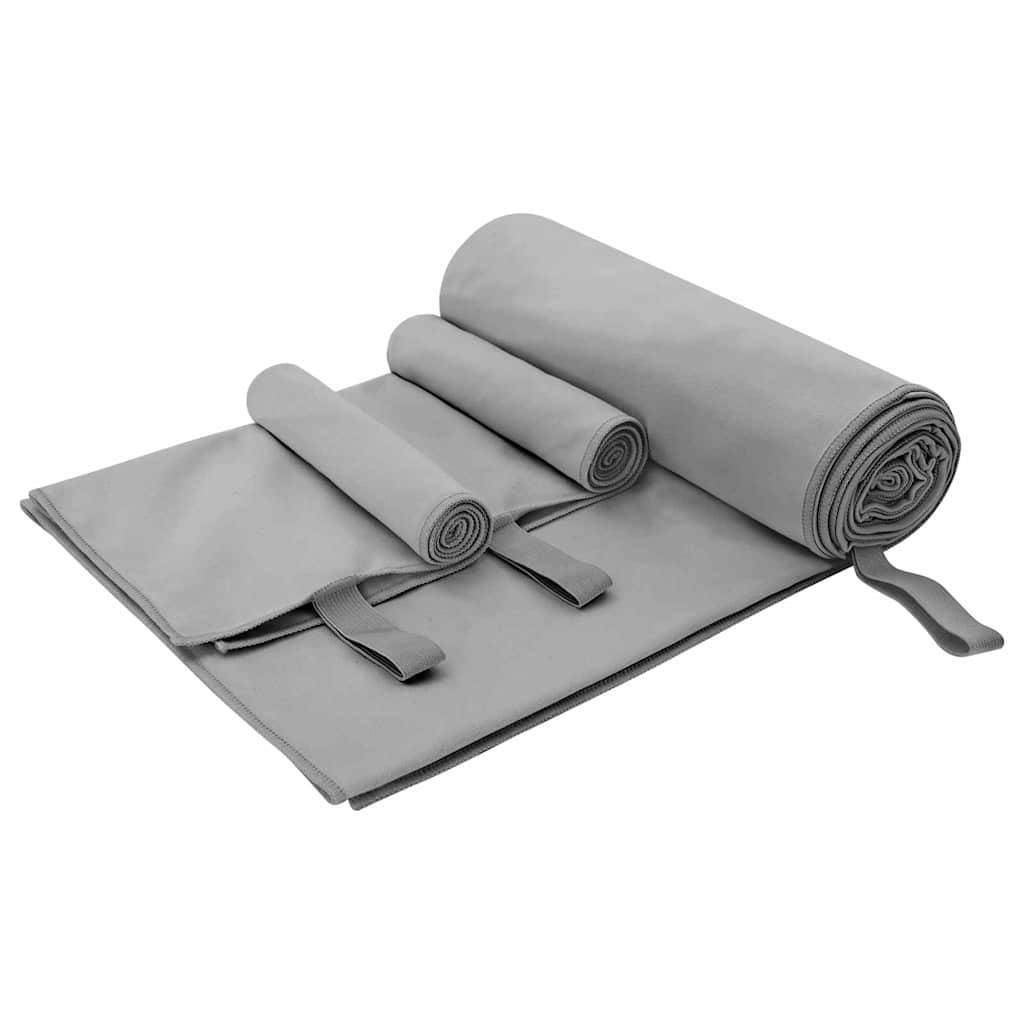 Sporthandtuch Set 3-teilig Dunkelgrau