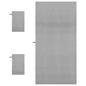 Sporthandtuch Set 3-teilig Dunkelgrau