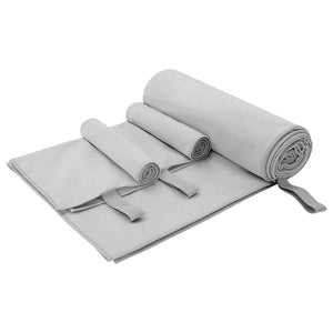 Sporthandtuch Set 3-teilig Grau